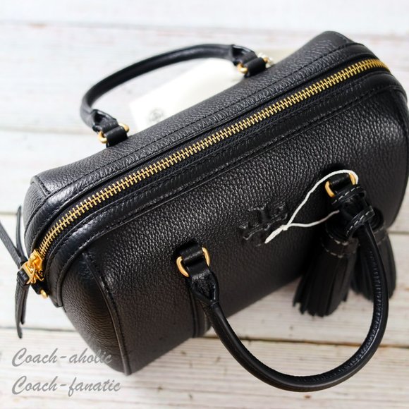 NWT Tory Burch 146449 Thea Mini Satchel Leather Crossbody in Black - Picture 10 of 11